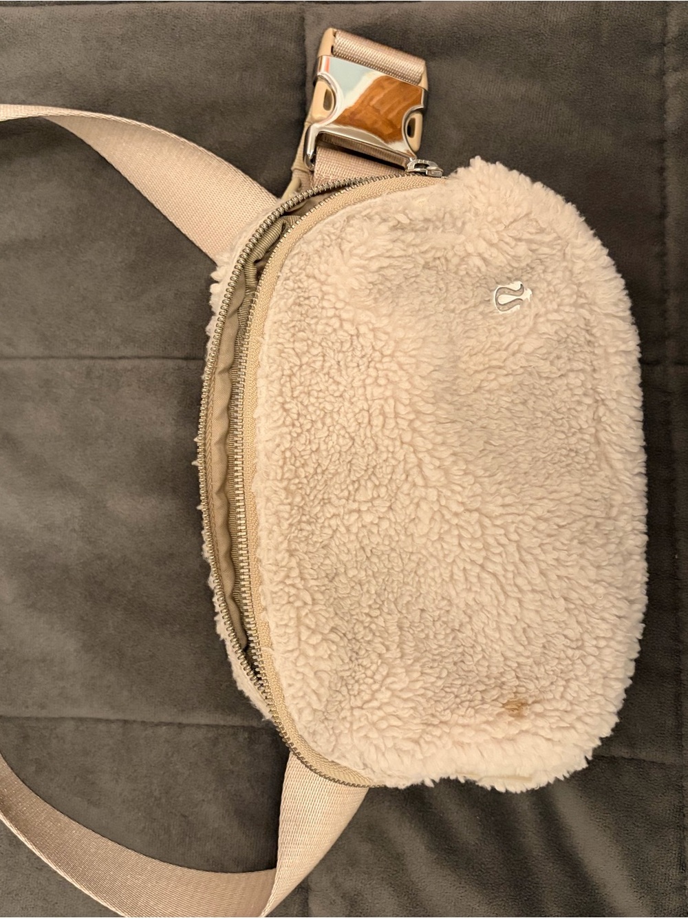 Lululemon Beige Sherpa Belt Bag with Adjustable Strap